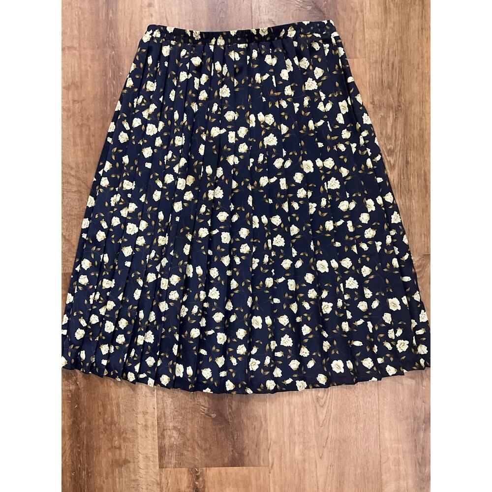 Leslie Fay Vintage Rayon Maxi Pleated Skirt Elastic Waist Artsy| Size 16P